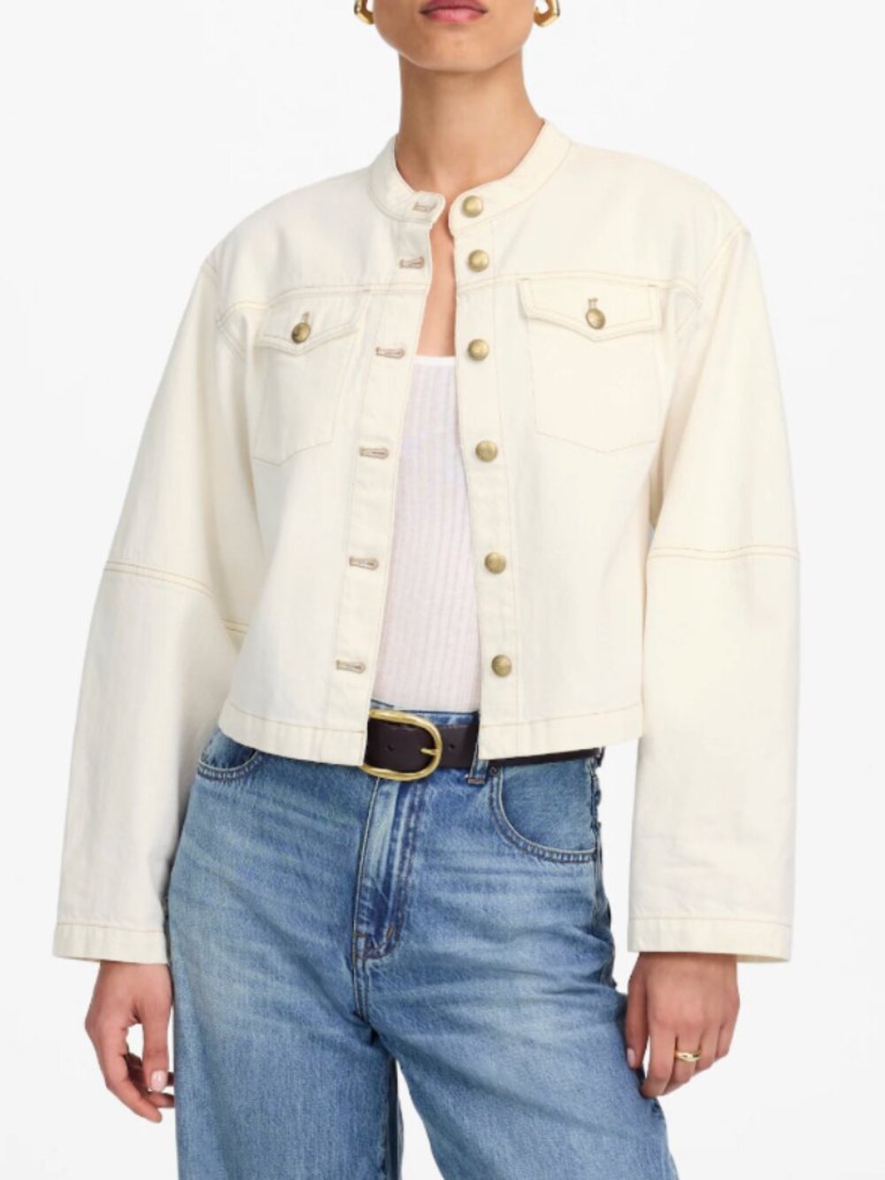 Cocoon-Sleeve Denim Lady Jacket M